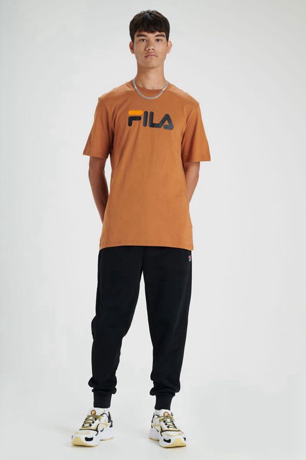 Fila Eagle Men's T-Shirts - Brown/Black/Orange,NZ 506-46231